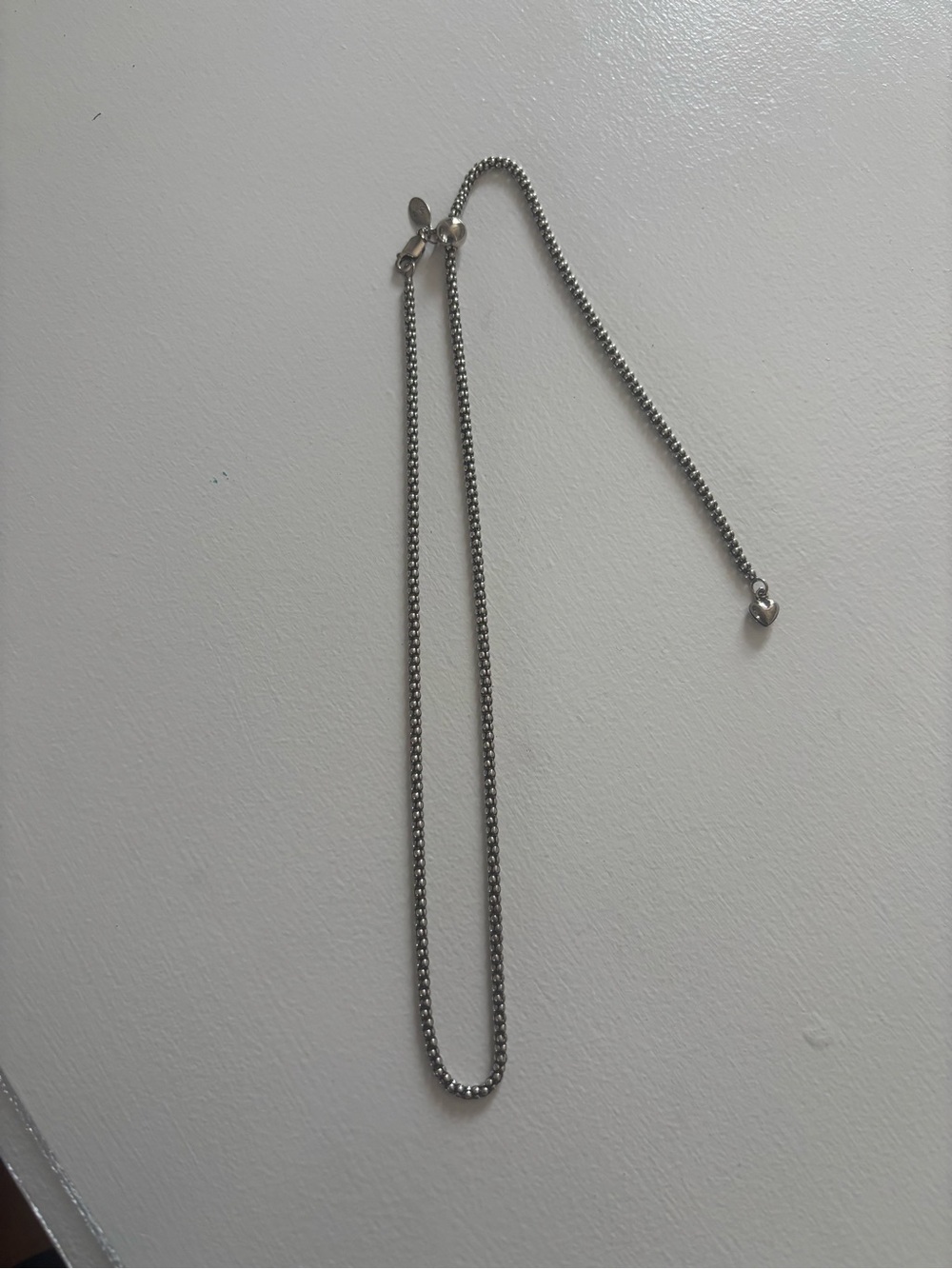 Samuel B Adjustable Popcorn Chain Box Chain Necklace - Silver